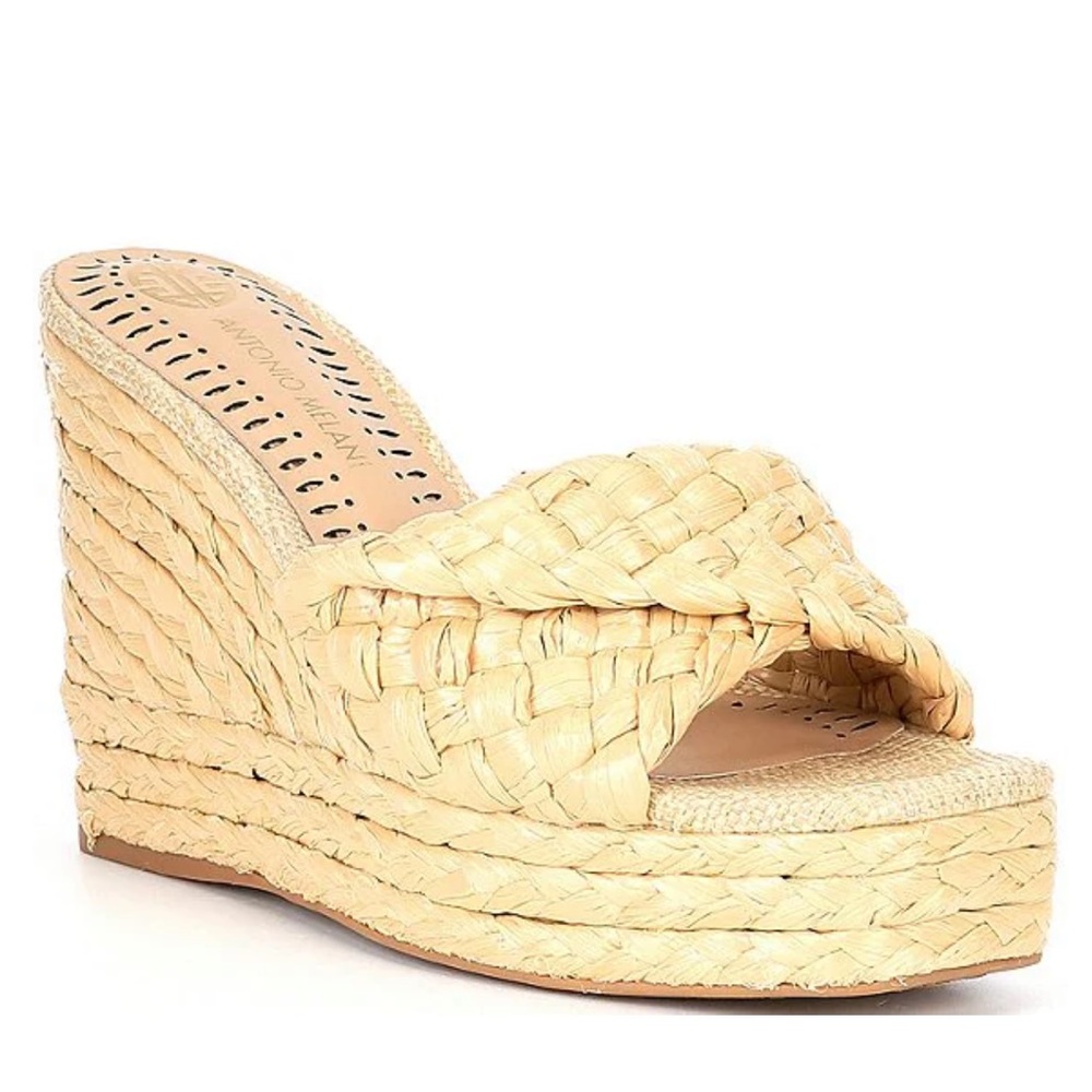 Antonio Melani Magee Braided Raffia Wedges